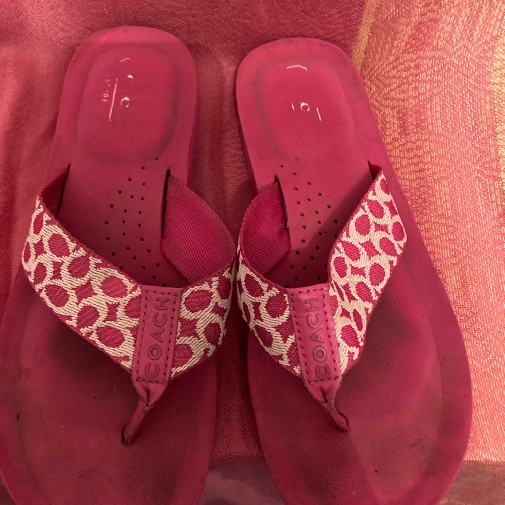 Pink Coach Flip Flops